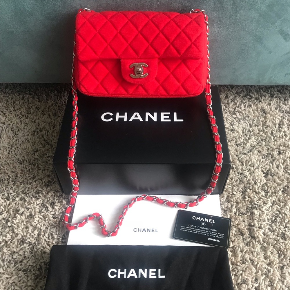 Authentic Chanel Jersey Mini handbag